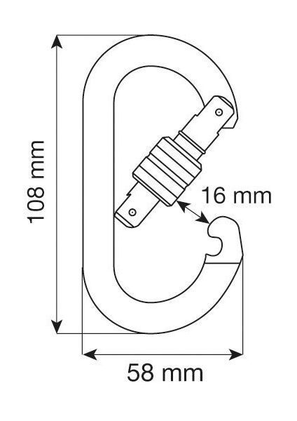 Карабин стальной , альпинистский CAMP OVAL STANDARD LOCK (EAC), изображение 2