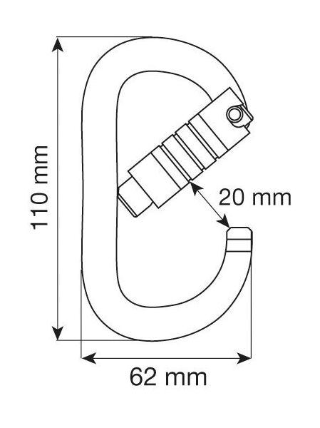 Карабин альпинистский CAMP OVAL XL 2 LOCK-Blue, алюминиевый сплав, Название цвета: Голубой, Страна-производитель: КИТАЙ, изображение 2