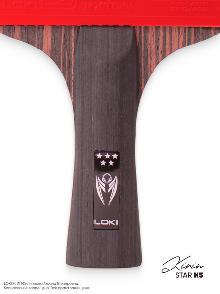 Ракетка для настольного тенниса LOKI Kirin Star K5 с чехлом профессиональная, изображение 11