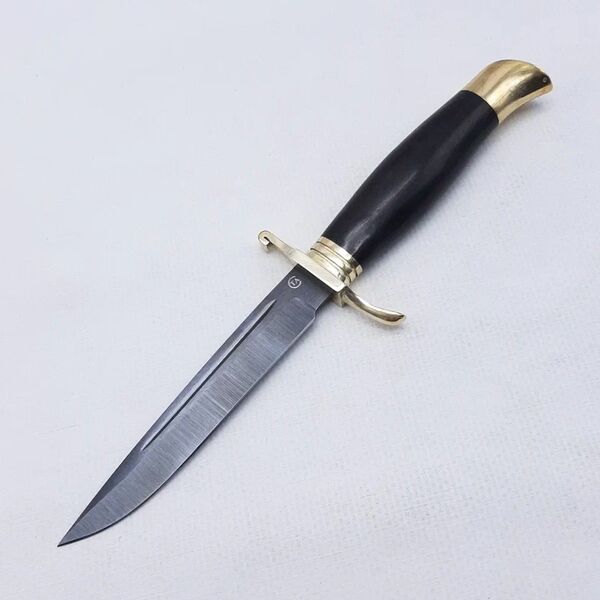 Нож Титан из стали 65Г, рукоять дерево, Название цвета: Черный; Сталь 65Г; Рукоять сталь граб, Страна-производитель: РОССИЯ, изображение 2
