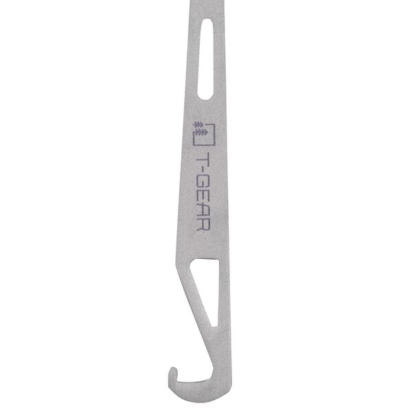 Ловилка с крючком титановая T-Gear Titanium Hooked Spork Polished, изображение 4