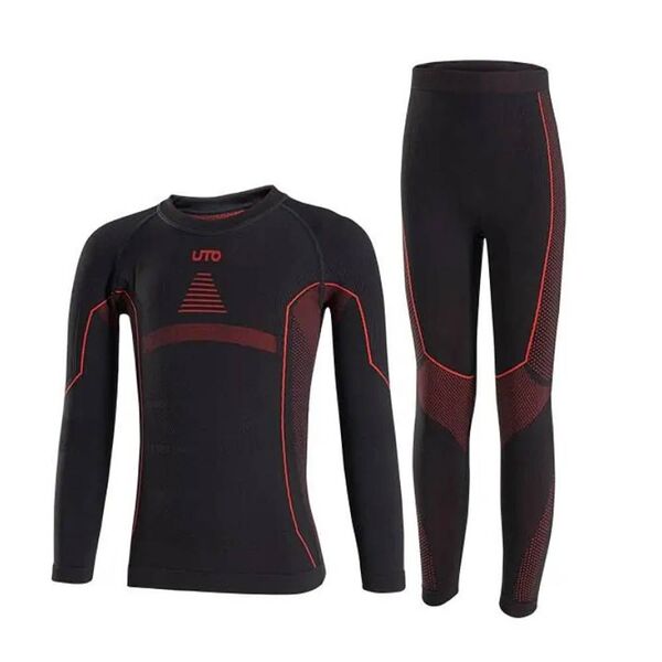 Термобелье детское комплект UTO Children's Sports Bamboo Charcoal Black and Red, Название цвета: Black and Red, Товаров в упаковке, шт: 1, Размер: 130, Вырез горловины: Круглый, Страна-производитель: ЮЖНАЯ КОРЕЯ, Рост: 130