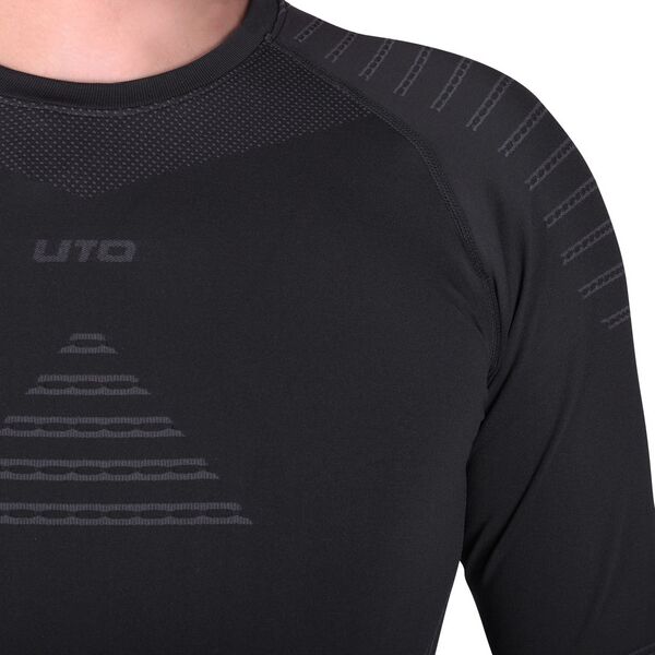 Термобелье UTO комплект Sports 2.0 Bamboo Charcoal 993104 Black/Grey XL, Название цвета: Черно-серый, Товаров в упаковке, шт: 1, Размер: XL, Вырез горловины: Круглый, Страна-производитель: КИТАЙ, изображение 4