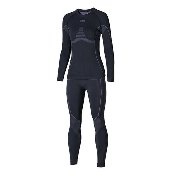 Термобелье UTO комплект Sports Bamboo Charcoal W's 973202 Black/Grey M, Название цвета: Black / Grey, Товаров в упаковке, шт: 1, Размер: M, Вырез горловины: Круглый, Страна-производитель: КИТАЙ