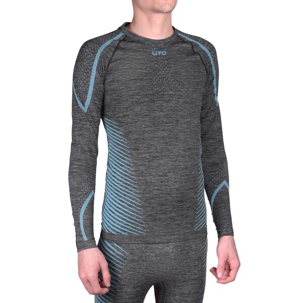 Термобелье комплект UTO Outdoor Sports Without Dyeing 943103 Голубое/Серое XL, Название цвета: Голубой / Серый, Товаров в упаковке, шт: 1, Размер: XL, Страна-производитель: КИТАЙ, изображение 3