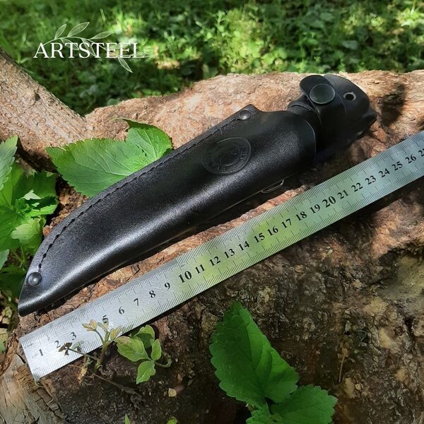 Нож Стерх-1 Х12МФ эластрон, Название цвета: Черно-серый; Сталь Х12МФ; Рукоять эластрон, Страна-производитель: РОССИЯ, изображение 9