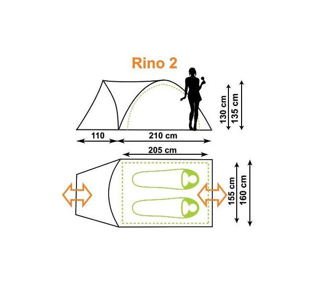 Палатка Canadian Camper Rino 2 woodland, Название цвета: Woodland, Количество мест: 2, Страна-производитель: КИТАЙ, изображение 3
