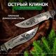 Нож Галеон из стали 95х18, рукоять венге, литьё мельхиор, Название цвета: Серый, коричневый; Сталь 95х18 с гравировкой; Рукоять венге, Страна-производитель: РОССИЯ, изображение 3