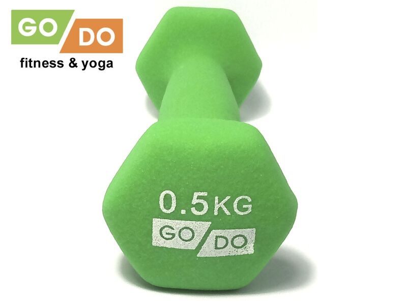 Гантель GO DO неопреновая, вес 0,5 кг, зеленая, Название цвета: Зеленый, изображение 2
