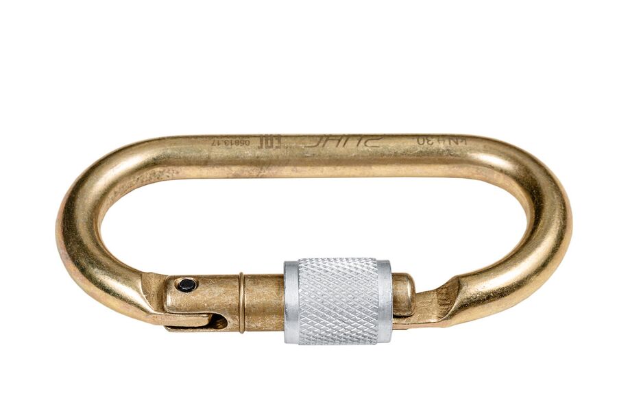 Карабин стальной овальный keylock с муфтой, 30 кН РИНГ, 5 шт в комплекте, изображение 4
